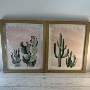 Made By Design Pink and Green Cactus Botanical Prints